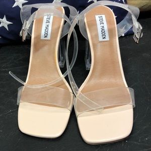 Steve Madden vinyl/acrylic heel